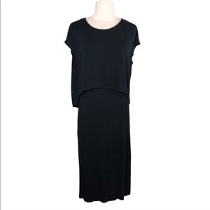 Club Monaco Black T Shirt Dress with Attached Top